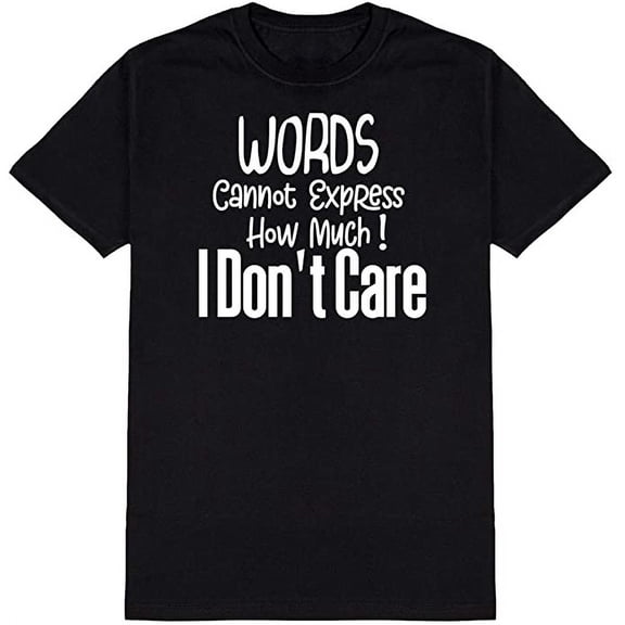 Words Cannot Express How Much I Don't Care Novelty Funny T Shirt Black Small