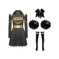 thumbnail image 3 of iiniim Uniforme Sportif de Cheerleading Classique de Lycée pour Femmes Cheerio Robe Fantaisie Noire A L, 3 of 7