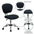 thumbnail image 6 of Flash Furniture Mid-Back Gray Mesh Padded Swivel Task Office Chair with Chrome Base, 6 of 13