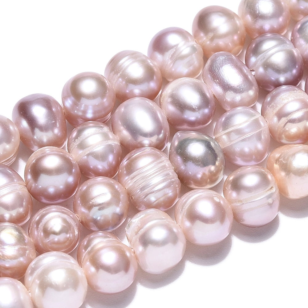 Natural Cultured Freshwater Pearl Beads Strands Potato Plum 6~9x6.5~7.5mm Hole: 0.6mm 52~53pcs/strand 13.58~13.78 inch(34.5~35cm)