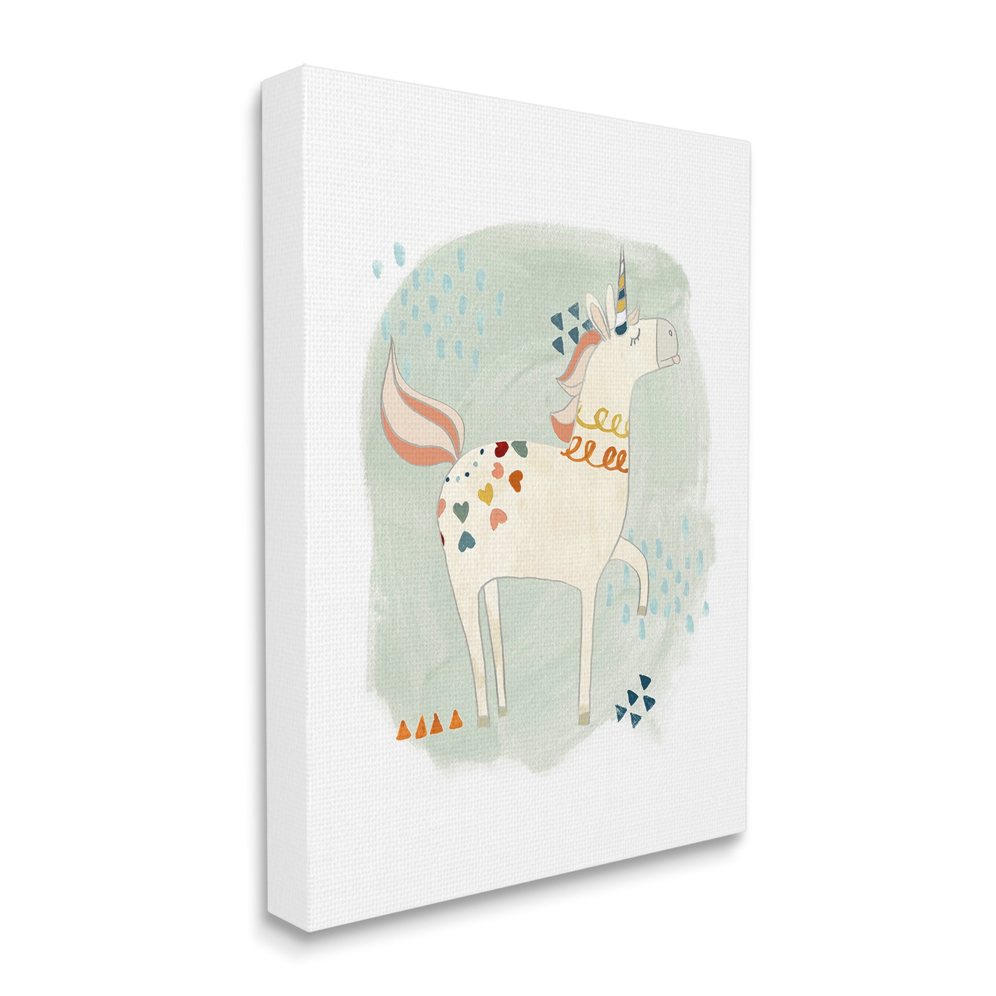 Stupell Industries Soft Patterned Unicorn Animals & Insects Painting Gallery Wrapped Canvas Art Print Wall Art, 24 x 30