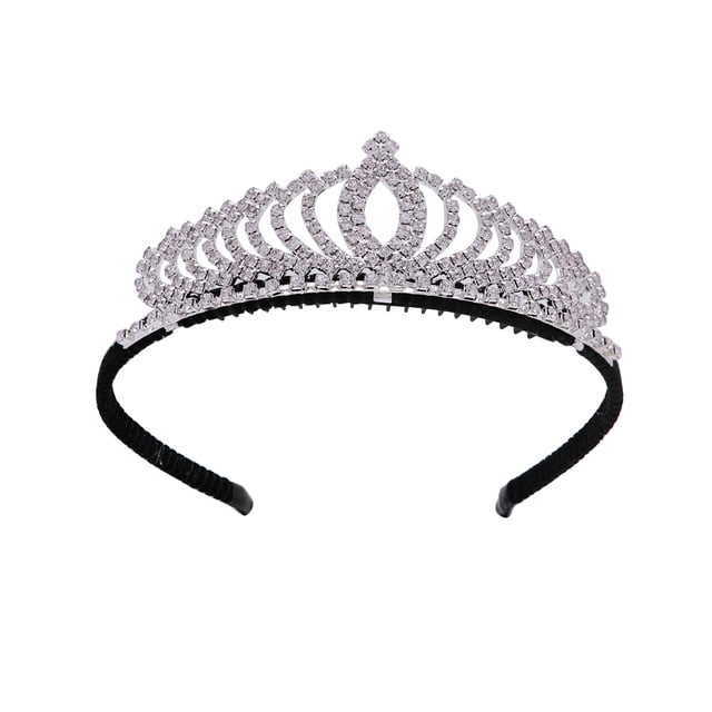 EeaseMX Tiara con diseño de corazones y diamantes de imitación, diadema, accesorios para el cabello para niñas.