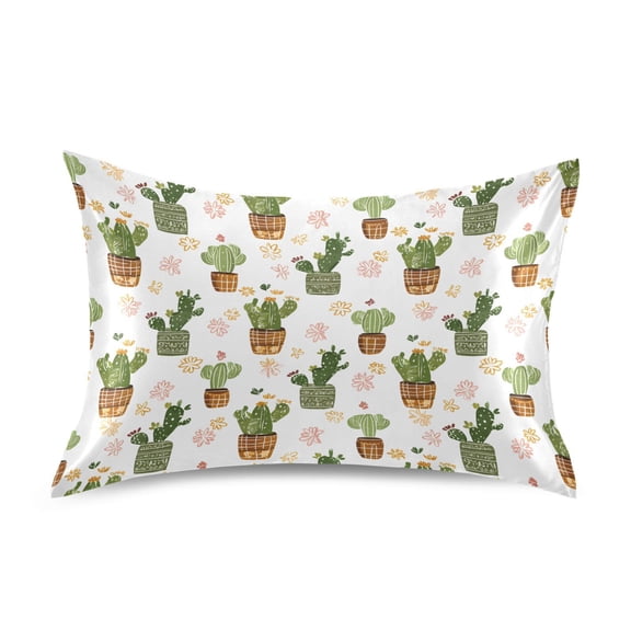 Ryvnso Satin Pillowcase Cactus Cute Pillow Cases Standard Size 26x20in