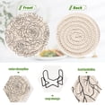 thumbnail image 4 of Haosy Set of 6 Drink Woven Coaster with Holder Heat Resistant Non-Slip Bar Coasters 4 Inches Lines Roses, 4 of 7