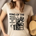 thumbnail image 4 of Funny Raccoon King of the Trash Ruler of Nothing T-Shirt for Men and Women, Heliconia, Size S, 4 of 6