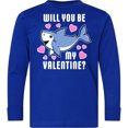 thumbnail image 3 of Inktastic Will You Be My Valentine with Cute Shark and Hearts Long Sleeve Youth T-Shirt, 3 of 5