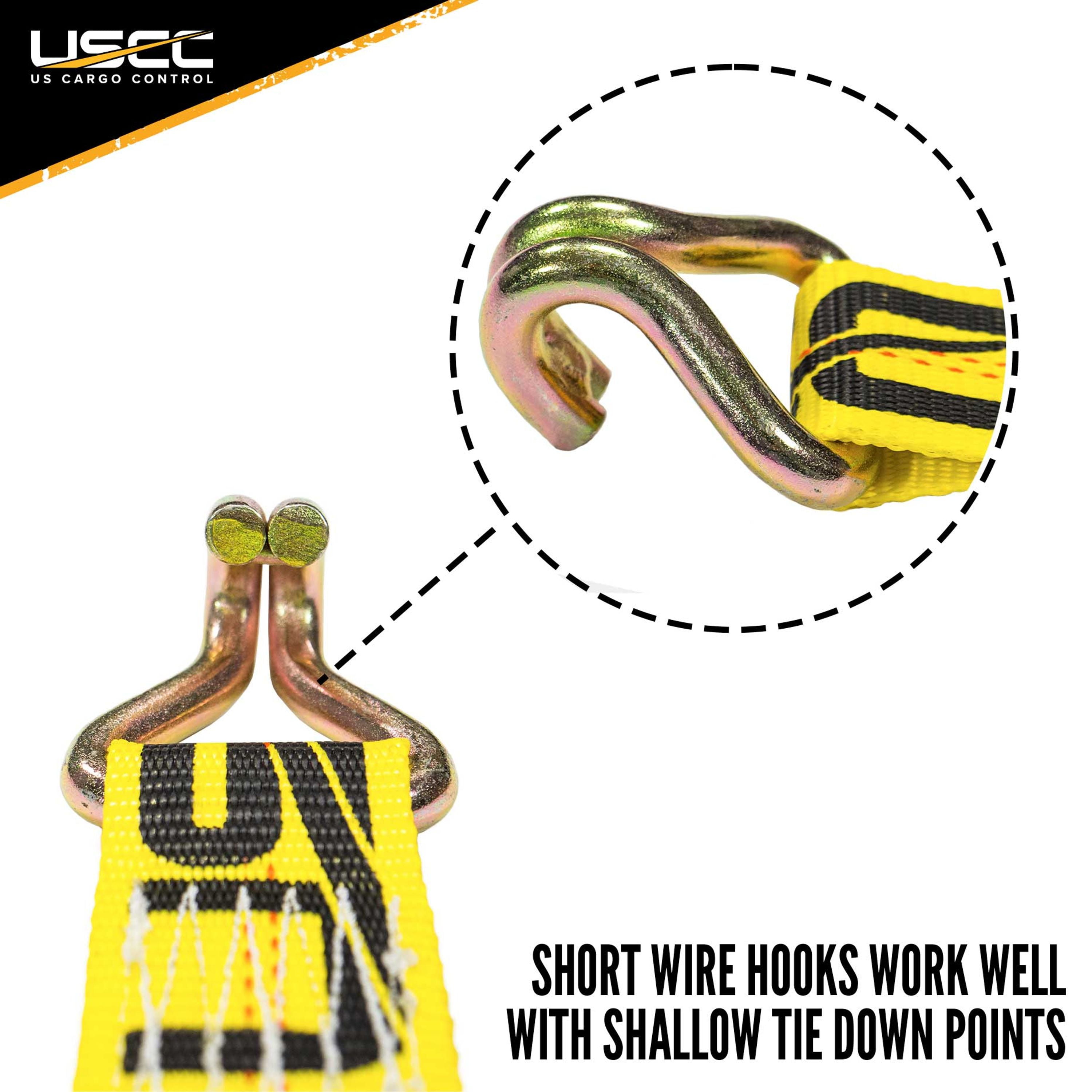 2" x 18' Yellow Ratchet Strap w/ Double J Hook 5018WH-Y