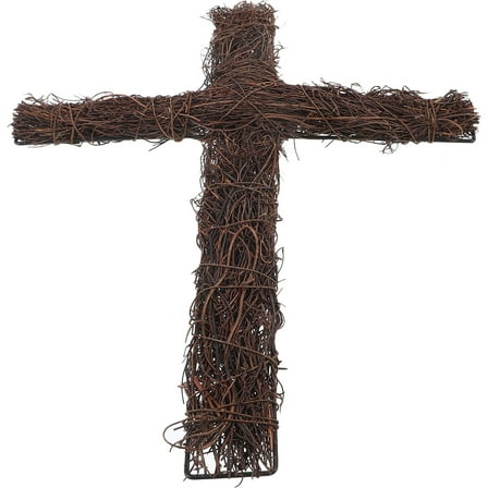BESTYASH Crosses Wall Decor Rattan Crosses Brown 1Pcs Garden Decoration