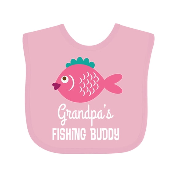 Inktastic Grandpa Fishing Buddy Girls Fish Girls Baby Bib