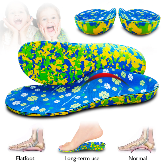Kids Orthotic Arch Support Insoles U‑Shaped Heel Cup Trimmable Flat Feet Shoe Inserts 1 Pair