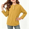 thumbnail image 2 of Loopsun Kids Boys Girls Long Sleeve Shirts 0-11 Years Solid Ribbed Round Neck Fall Layering Tops, 2 of 5