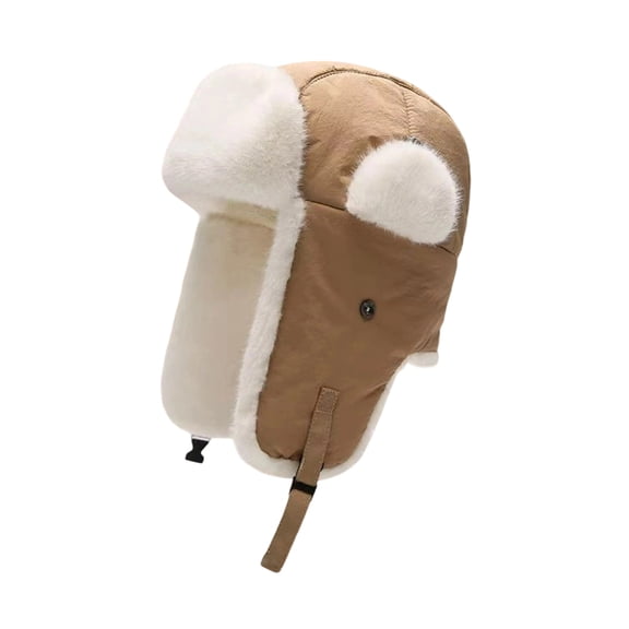 Bmisegm Russian Hat Winter Hat with Ear Thermal Lined Cap Outdoor Skiing Cycling Cold Weather Ear Flap Hats for Men