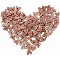 1 Box 100 Pcs Heart Wooden Buttons with 2 Hole for Sewing Scrapbooking and DIY Handmade Craft