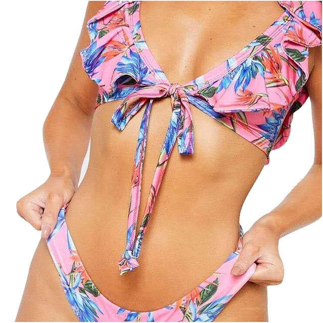 Traje de baño HUOGUO, bikini sexy con estampado dividido de encaje a la moda para mujer