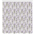 thumbnail image 3 of Ambesonne Lavender Shower Curtain, Stripes and Flowers, 69"Wx84"L, Purple, 3 of 3