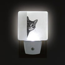 Yayeee LED Night Light for The Home Plug in With Light Sensors 2 Pack, Black Cute Cat