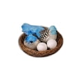 thumbnail image 3 of Nido de pájaro artificial Pájaro de Pascua Decorativo Césped Artes Pájaros Escultura Ornamento para jardín Micro Paisaje Fiesta Decoración Azul CUTICAT Nido de pájaro y huevos, 3 of 8