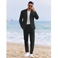 thumbnail image 5 of COOFANDY Men's 2 Piece Linen Suits Set Regular Fit Casual Linen Lightweight Suit Summer Beach Wedding, 5 of 5