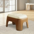 thumbnail image 6 of Hohaski Plastic Small Stool for Living Room & Bathroom, Thickened Stackable Short Seat, Faux Leather Square Foot Rest, 6 of 6