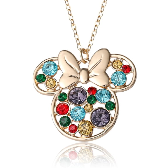 Disney Minnie Mouse Fashion Multi-Color Stone Minnie Mouse Necklace