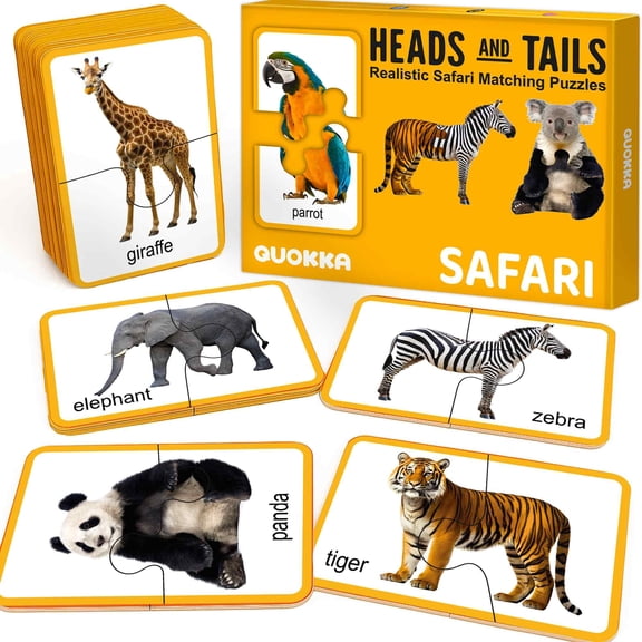 Quokka Toddler Puzzles Ages 2-4 – 100% Self-Correcting 16 Realistic Matching Wild Animals – Educational Toddler Puzzles Ages 1-3
