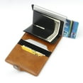 thumbnail image 3 of Business Men PU Leather ID Credit Card Holder Anti-Rfid Protector Case Purse (Brown), 3 of 3
