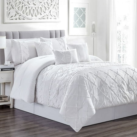 7 Piece Harmony White Comforter Set Walmart Com