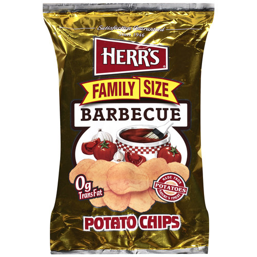 Herr's Barbecue Potato Chips Family Size, 15 Oz.