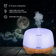 thumbnail image 3 of Kamon Aroma Essential Oil Diffuser, 500ml Ultrasonic Humidifier, Air Mist Aromatherapy Diffuser, 7 Color LED Lights Auto-Off Remote Control for Home, Office Light Brown, 3 of 10