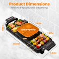 thumbnail image 5 of 2800W Hot Pot Electric with Grill, TeqHome 2 in 1 Smokeless Indoor Non-Stick Electric Pot and Griddle for 3-10 People Korean BBQ Steaks Shabu Shabu Independent Temperature Control Black, 5 of 12
