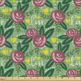 thumbnail image 2 of Love Fabric by the Yard, Art of Roses Leaves Hearts and Romantic Calligraphy, Upholstery Fabric for Dining Chairs Home Decor Accents, Multicolor by Ambesonne, 2 of 5