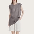 thumbnail image 2 of Gilet Sans Manches pour Femmes, Tissu en Polyester Tricoté, Design Col Rond, Haut Léger et Décontracté, Respirant pour l'Été, Ajustement Doux et Confortable, 2 of 5