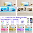 thumbnail image 2 of ChVans 80 Inch LED TV Stand with Charging Station,Modern Entertainment Center High Gloss Large TV Stand with Adjustable Shelves,Gaming TV Console for 80/85/90 Inch TVs,White, 2 of 9