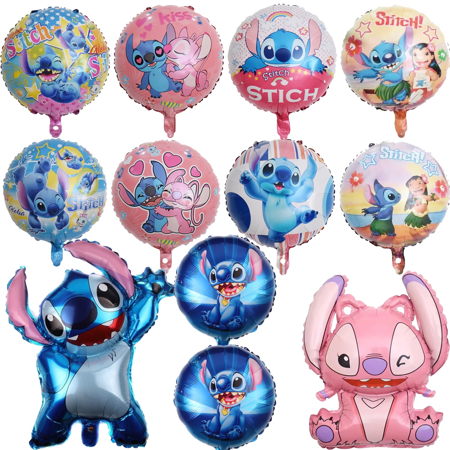 Blue Stitch Foil Balloon Set Party Decoration