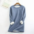 thumbnail image 3 of Aricy Sweatshirts for Women Plus Size Winter Warm Sherpa Lined Fleece Crewneck Sweaters Pullover Basic Solid Loungewear Long Sleeve Thicken Thermal Tunic Tops, 3 of 4