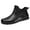 Black, variant on Unisex Adult Slip on Ankle Rain Boots Women's Men's Waterproof Insulated Short Booties Rubber Mud Rainboots for Saltwater Fishing Farm Yard