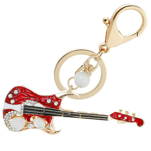 Cool Guitar Keychain for Kids Backpack, Music , Guitar Shaped Pendant, Phone Keyring Accessory