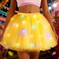 thumbnail image 2 of Wxolcjlv Light‑Up Glowing Tulle Tutu Mini Skirt for Women Elastic Waist Flowy Festival Skirt, 2 of 4