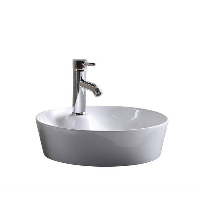 Fine Fixtures MV1717TE 17 x 17 Pi. Évier de Navire Moderne Rond&44; Blanc