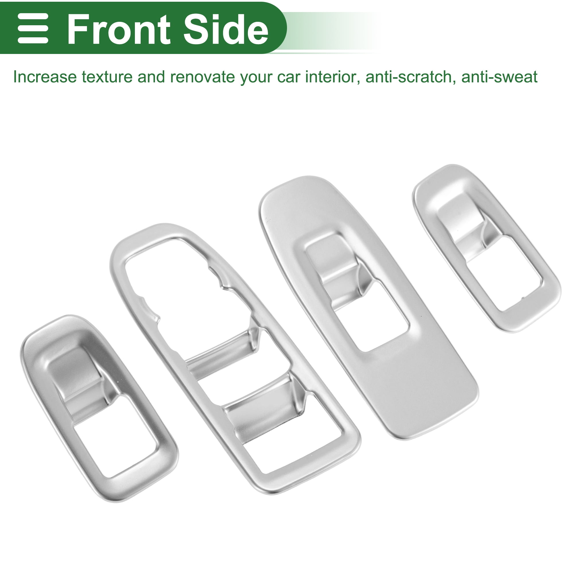 Unique Bargains Window Lift Switch Panel Trim Cover for Cadillac XT5 2016-2023 Front Rear Car Door Window Control Button Interior Accessories Silver Tone