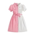 thumbnail image 2 of Girl School Uniform Dress Short Sleeve Shirt Dress A-Line Girls School Uniform 9-10 Years, 2 of 7