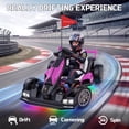 thumbnail image 5 of Porsche 24V Electric Go Kart Ride-On Toy for Boys Girls 6-12, Pink, 5 of 10