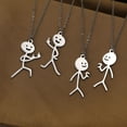 thumbnail image 2 of Cute Cartoon Stickman Pendant Stainless Steel Necklace, 2 of 2