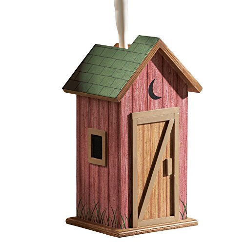 Country Wooden Outhouse Toilet Brush Holder
