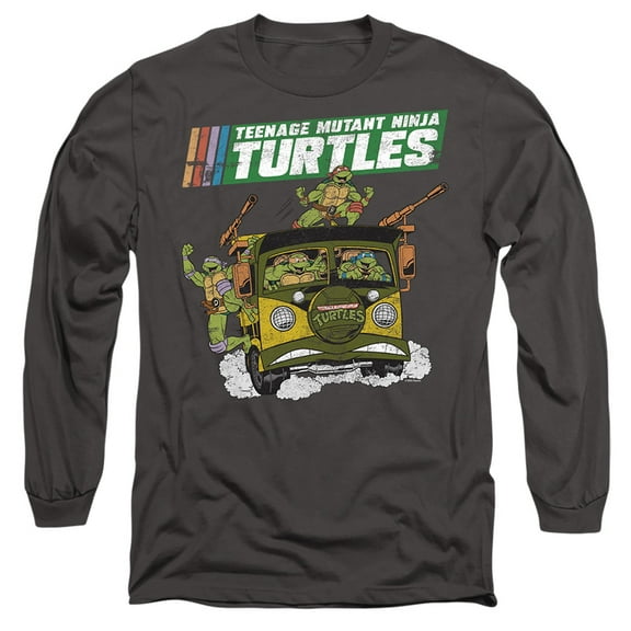 TMNT Van Unisex Adult Long-Sleeve T Shirt (X-Large) Charcoal