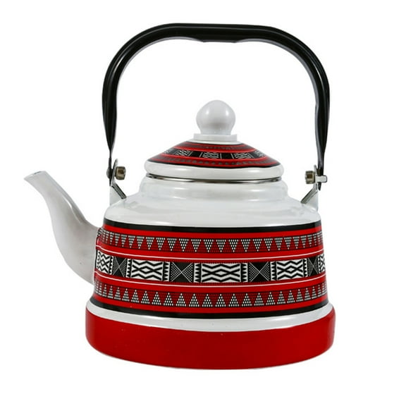 Enamel Tea Kettle Porcelain Enameled Teakettle Vintage Floral Ceramic Enamel Teapot with Handle , Hot Water Tea Kettle for Kitchen