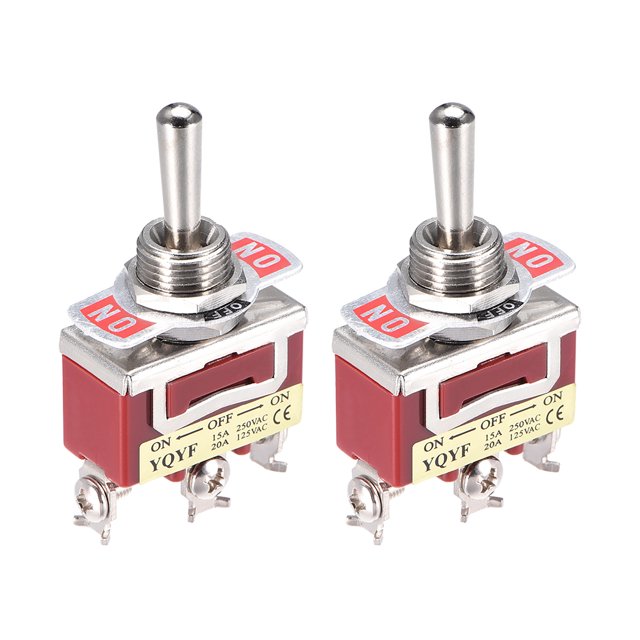 Interruptor de palanca momentáneo de 3 posiciones pesado 15A 250V/20A 125V 3 pines SPDT ON/OFF/ON 2 piezas
