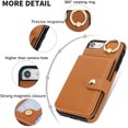 thumbnail image 2 of Allytechgroup iPhone SE 2022/2020/ iPhone 8 7 Wallet Case, Ring Holder Stand Cards Slots Shockproof Retro Flip Back Cover Phone Case for Apple iPhone SE 3rd 2nd Gen/ iPhone 8 7, Brown, 2 of 7