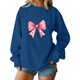 thumbnail image 2 of Xuyuer Valentine's Day Women's Bow Lover Heart Print Round Neck Loose Hoodie Long Sleeve Top, Cute Casual Pullover for Valentine's Day Gifts, Date Nights and Everyday Cozy Wear, 2 of 5