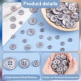 thumbnail image 4 of 100pcs Natural Shell Buttons 4-Hole Sewing Buttons 10/15/20mm Round Shell Buttons Grey Craft Seashell Buttons for Cloth Coats Suits Jacket Blazers Jeans Skirts Sewing Craft Making, 4 of 9